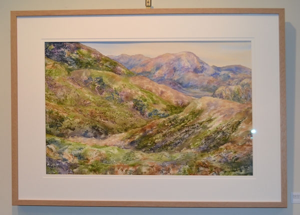 Roslyn Hartwig: "Gentle song whispers through the hills", Watercolour, 50 x 70cm
